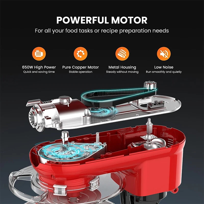 3 In 1 Stand Mixer 6QT 6-Speed Food Meat Grinder Juice Blender ETL Certified - Image 4 of 4