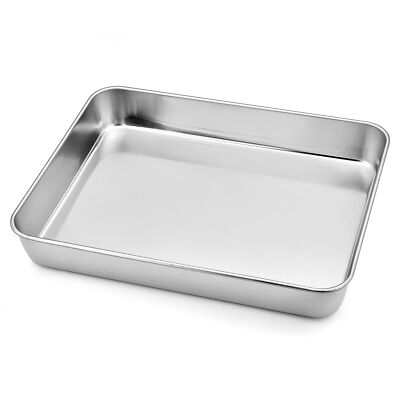 Deep Toaster Oven Tray Pan Stainless Steel Small Rectangular Baking Pan Size ...