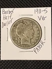 1911-S Barber Half Dollar  VG