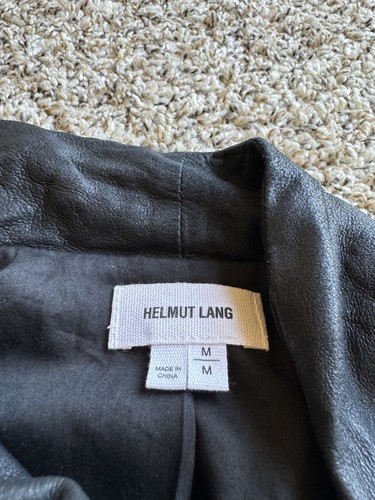 Giacca di pelle drappeggiata HELMUT LANG taglia M - Foto 4 di 7