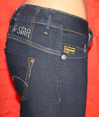 G-Star Damen Jeans Hose MIDGE STRAIGHT WMN Slim Low Waist W26 L30 blau gstar *