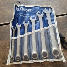 K-D KD Tools SAE Combination Wrench Set USA 7/16" to 3/4" 12 Pt. Wrenches w/Case