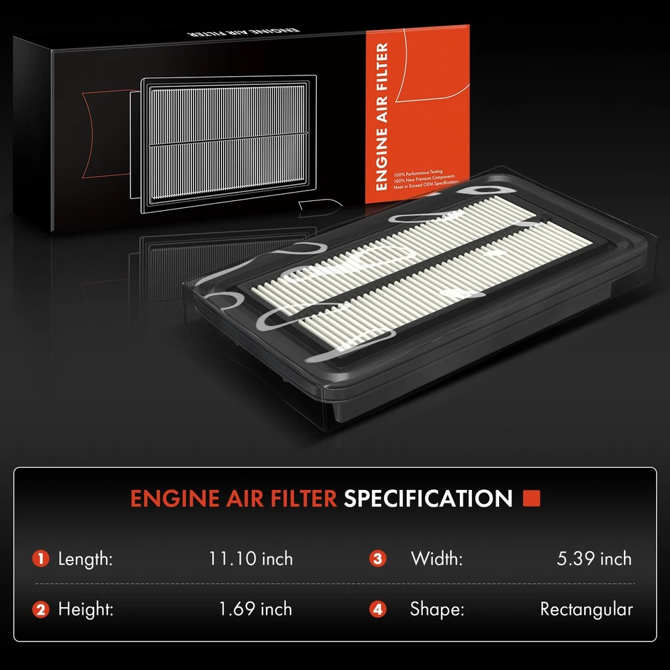 2x Filtro de aire de motor nuevo para Suzuki SX4 2007 2008 2009 L4 2,0 L 1378080J00 rígido Foto 2 de 4