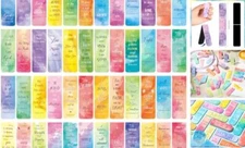  48 Pcs Bible Verse Magnetic Bookmarks, Inspirational Watercolor Style