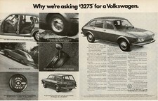 1973 VOLKSWAGEN VW 412 hatchback Two-Page Vintage Print Ad