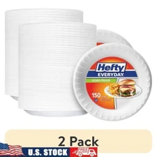 Disposable Foam Plates 150 Count 9 Inch Soak Proof Leak Resistant Ideal Parties