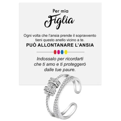 Anello da Donna per Figlia in Argento Sterling 925 Stress e Ansia