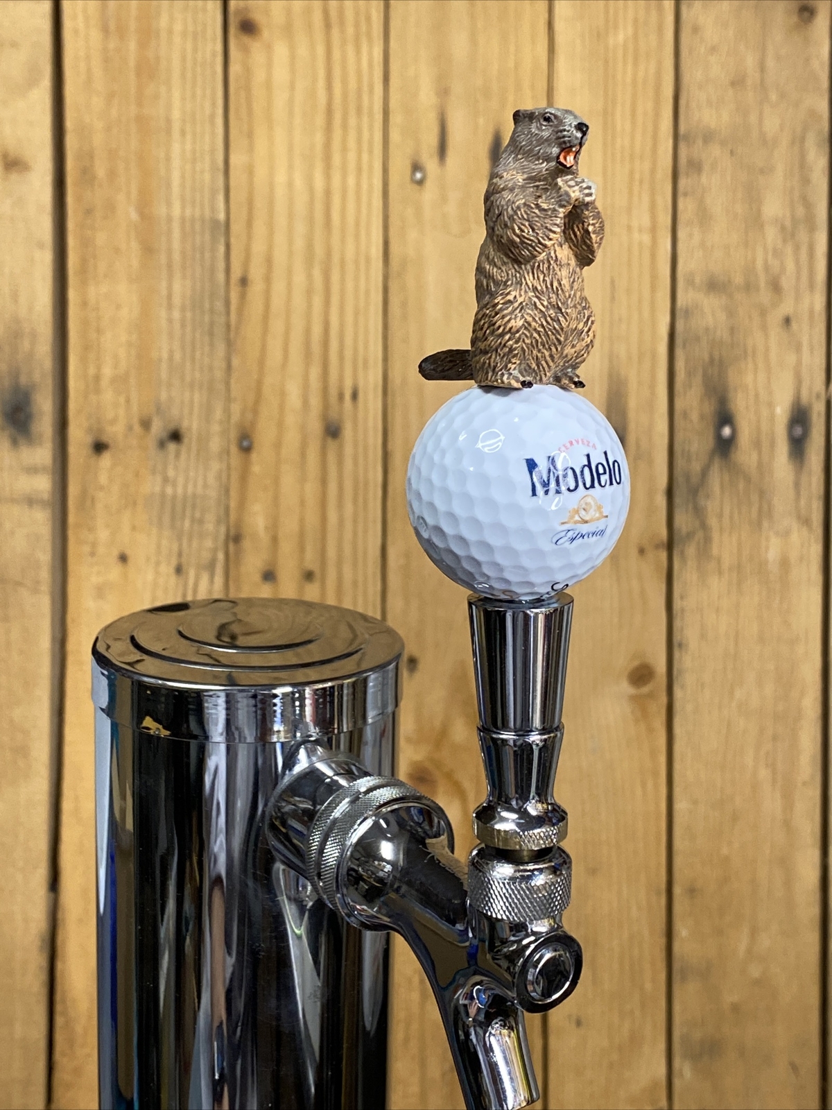 Caddyshack Golf TAP HANDLE Modelo Beer Ball Gopher Kegerator Mini Short