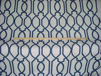 1-3/4Y Groundworks GWF-3008 Gazebo Navy Printed Linen Upholstery Fabric