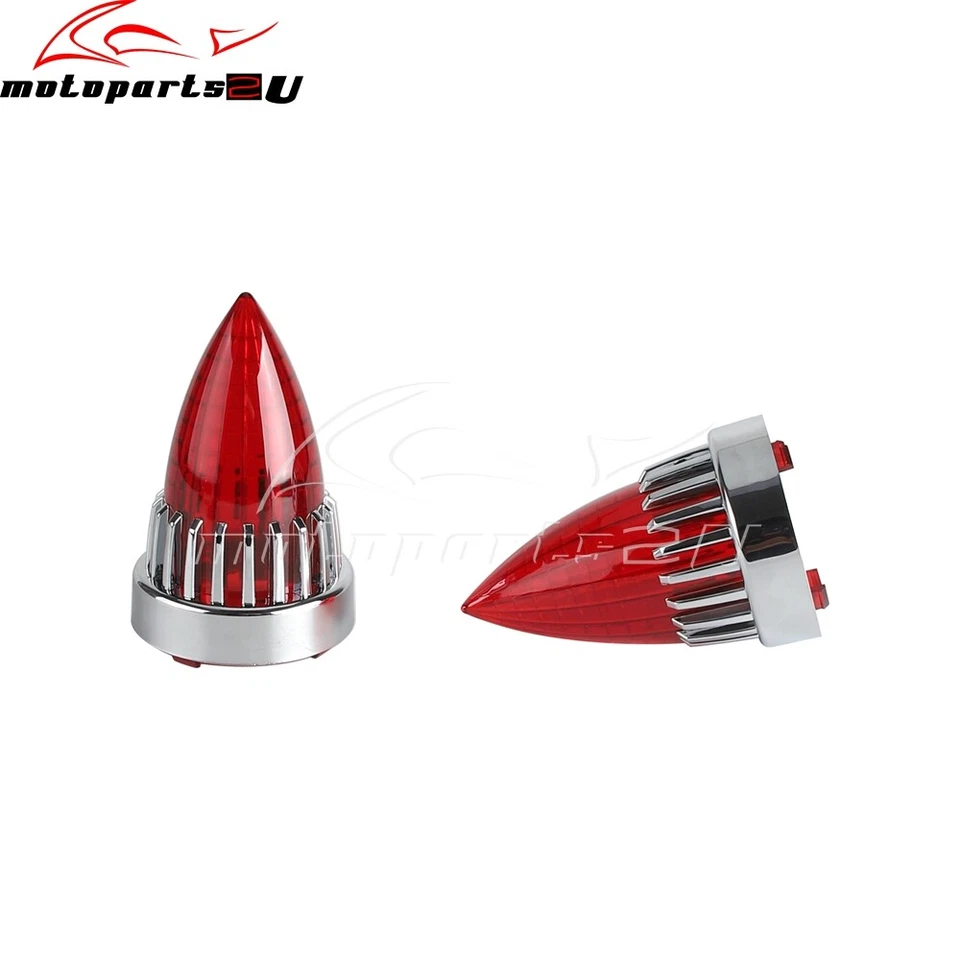 3 1/4'' Bullet Turn Signal Light Lens Cover Bezels Trim For Harley Touring 86-17 - Image 4 of 4