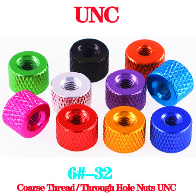 Coarse Teeth Aluminium Alloy Knurled Thumb Nuts Through Hole Hand Grip Knob Nuts