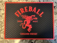 Brand New FIREBALL CINNAMON WHISKY SPILL MAT BAR MAT COASTER 12" x 9.5"