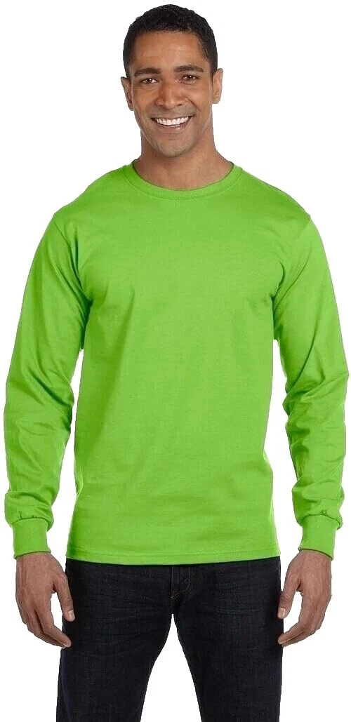 Hanes Cotton Long Sleeve Big & Tall T-Shirts for Men