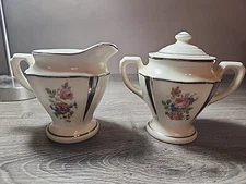 Sugar Bowl & Creamer Floral 2710 (3)