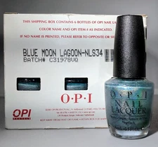 OPI Polish Lacquer - BLUE MOON LAGOON - NL S34 - black label original