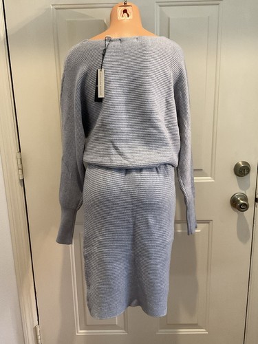 TAHARI, Size Med, Heather Gray, Sweater Dress w/Elastic Waist. Orig. $88. NEW. - Picture 10 of 12