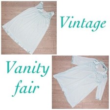 Vintage powder blue sheer sleepwear gown button up matching robe silky detail
