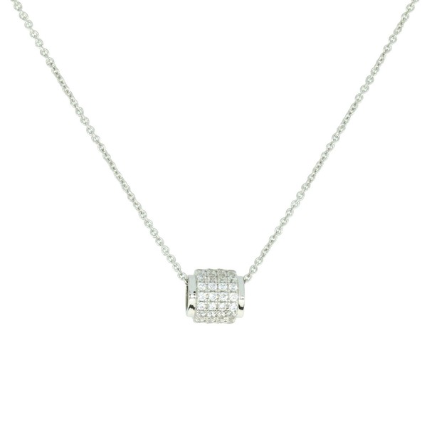 Silberkette 925/- Rhodiniert Rondiste Mit Zirkoniabesatz-image