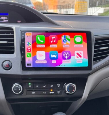For Honda Civic 2012 Apple CarPlay Auto Android 12 Car Radio Stereo Wifi