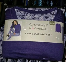 ClimateRight by Cuddl Duds Womens Jersey Thermal Top & Leggings 2-Piece XLarge