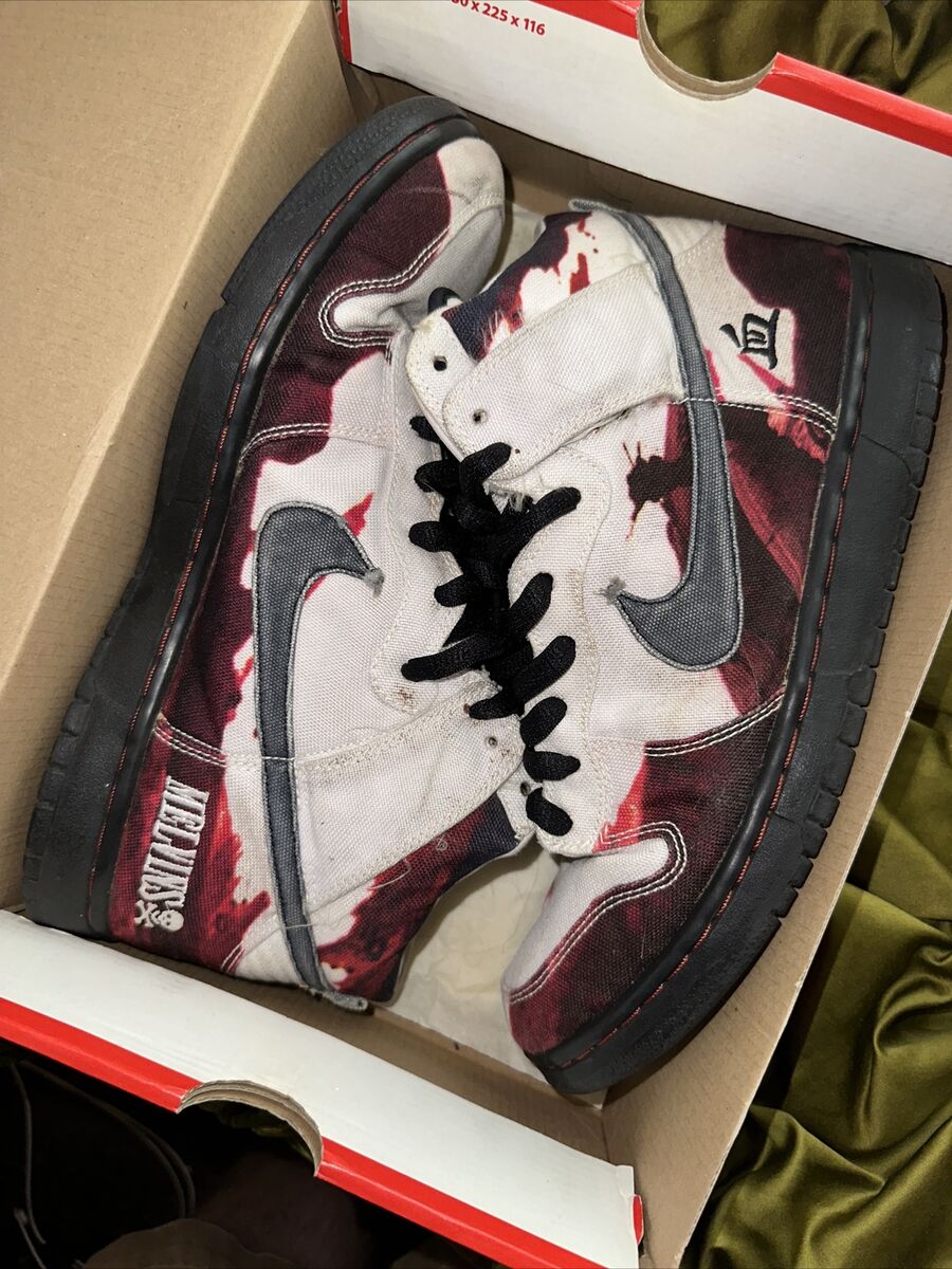 Nike Dunk High Pro SB Melvins White Red Black Sneakers Shoes Nike Dunk High Pro SB Melvins White Red Black Sneakers Shoes