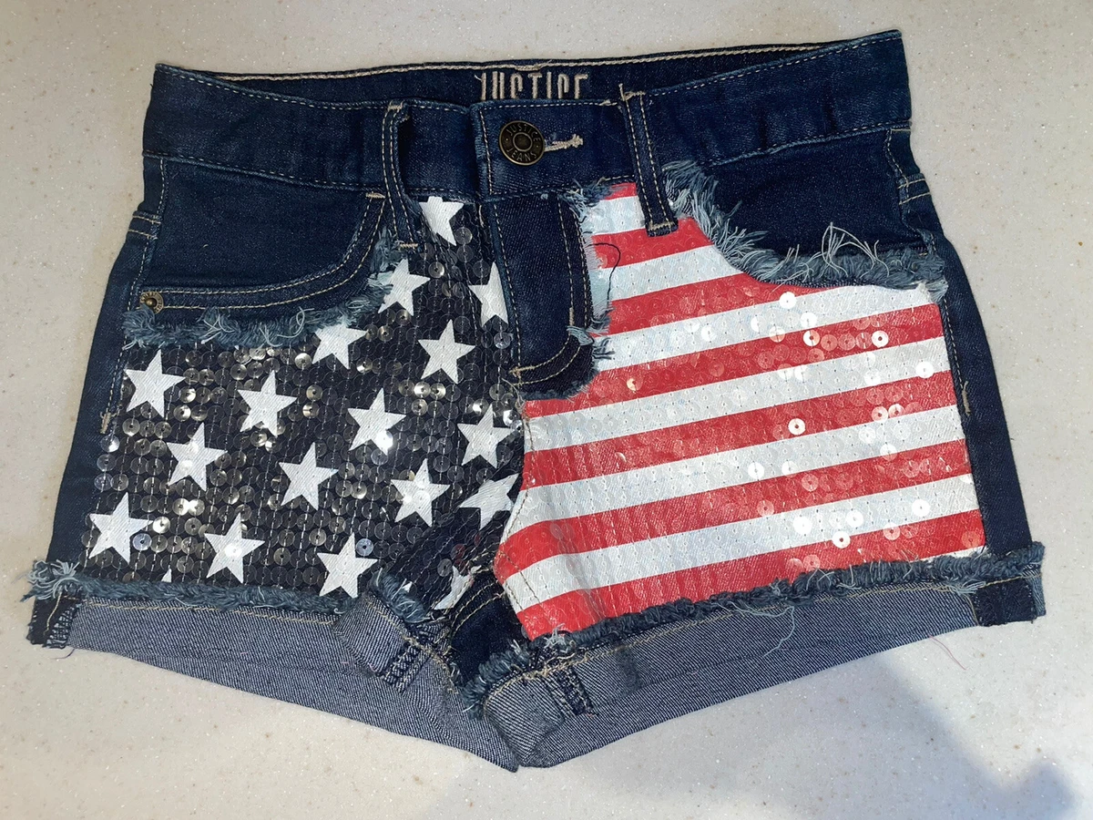 Justice denim shorts sales