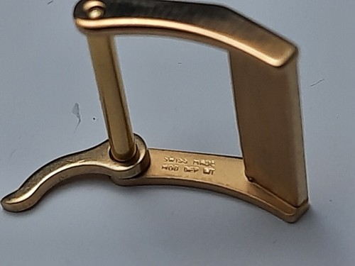 VINTAGE NOS 1970'S 16MM SWISS CERTINA DS YELLOW GOLD PLATED BUCKLE *7015 - Picture 4 of 5