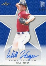 2020 Leaf Perfect Game Autographs Blue Will Koger Auto 1/15