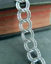 Forstner 925 Sterling Silver Textured Double Link Charm Bracelet
