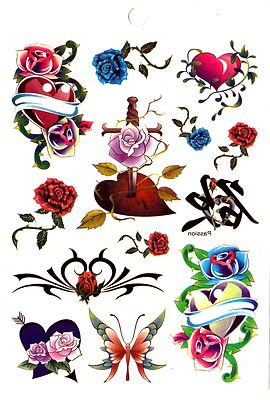Temporary Tattoo Body Jewelry Disposable Tattoo Bodyart Pink Heart