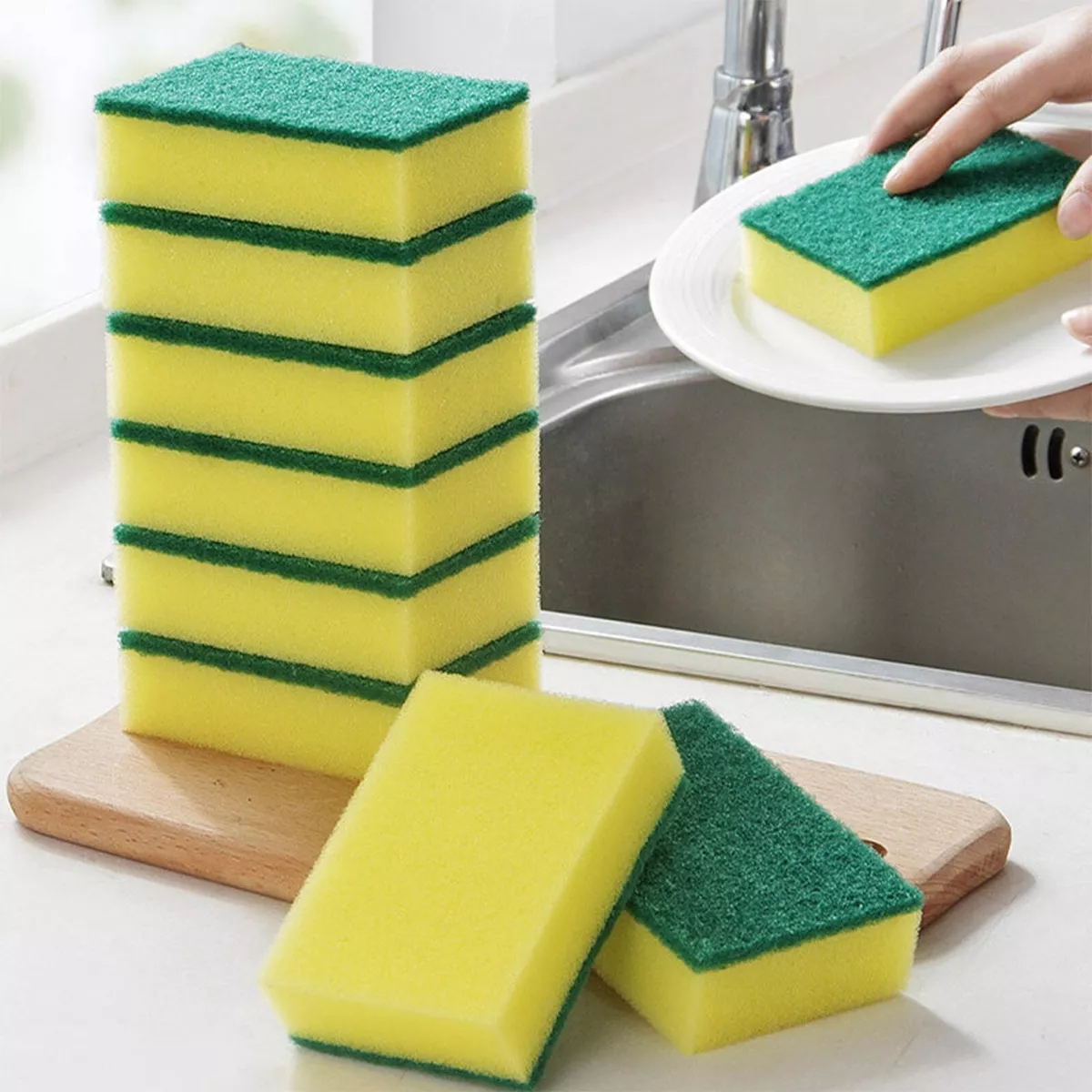 Kitchen Cleaning Sponges Eco Non-Scratch for Dish,Scrub Sponges Pack of 10