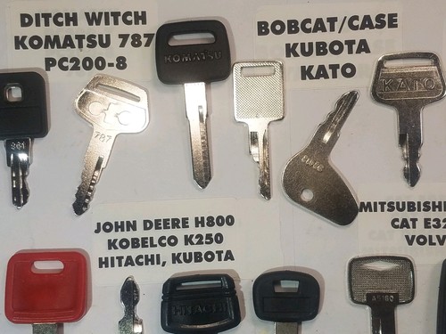 (15) Equipment Key Set, John Deere, Cat, JCB, Komatsu, Volvo, Kubota, Hitachi, - Picture 3 of 7