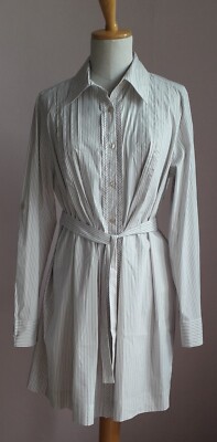 PERSONA MARINA RINALDI Bluse Gr. 40/42  Streifen, Variierbarer Gürtel, neuwertig