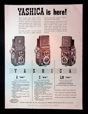 1956 Yashica A, C, LM Camera Models "Yashica Is Here " Vintage Print Ad