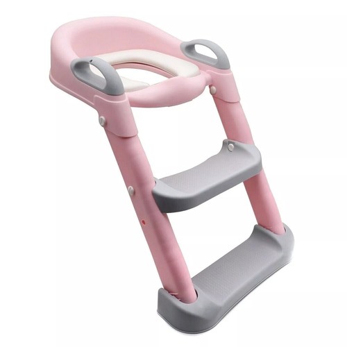 Potty Trainer Toilet Seat Chair Kids Toddler With Ladder Step Up Training Stool - Picture 2 of 20