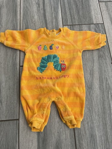 Vintage Y2K 2003 Carters Very Hungry Caterpillar Romper Sleeper Eric Carle 0-3m