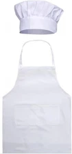 Chef Apron Hat Set Adjustable with Butcher Baker Costume for Men... 