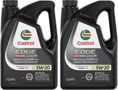#ad #ad 2 pack Castrol EDGE High Mileage Full Synthetic Engine Oil 5W 20 5 Quart $44.99