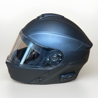 buying motorcycle helmet on ebay Sena Outrush R Helmet Motorcycle Bluetooth Modular Matte Black - Scuffed  (XL)