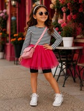 Hot Pink Tutu Skirt for Girls   3-Layer Tulle Ballet, Dance, and Dress-Up Costum