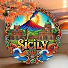 Sicilian Italy Vintage Logo Painting Tin Metal Signs Home Décor 8x8
