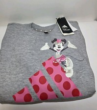 Adidas X Disney Minnie Mouse Girls Small Heather Gray Pink Gym