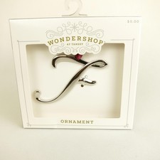 New Metal Christmas Tree Ornament Silver Letter F By Wondershop Target