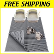 Large Waterproof Kitty Litter Mat: Easy-Clean Design