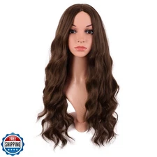MapofBeauty 28 Inch/70 cm Long Wavy Middle Part with No Bangs Synthetic Fiber