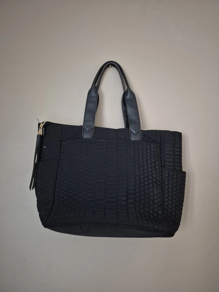 Aimee Kestenberg Grande Negro Acolchado Cremallera Fin de Semana Bolso de Mano Bolso Cartera Foto 2 de 4