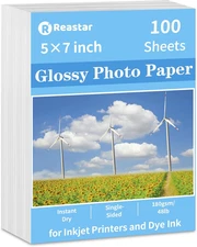 Photo Paper 5 X 7Inches, 100 Sheets Glossy Photo Printer Paper, Instant Dry Pict