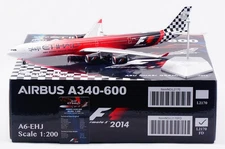 SQ Wings 1:200 Etihad Airways "2014" A340-600 Diecast Jet Model A6-EHJ Flap Down
