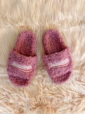 Balenciaga Pink Fur Slides Size 6