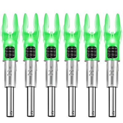 DEEPOWER X Lighted Nocks for Arrows .204 /.233 /.244 /.246  with Green-6Pack 